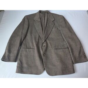 Vintage Warren Sewell Blazer Mens 42R Brown Wool Blend USA‎ Made Sports Coat